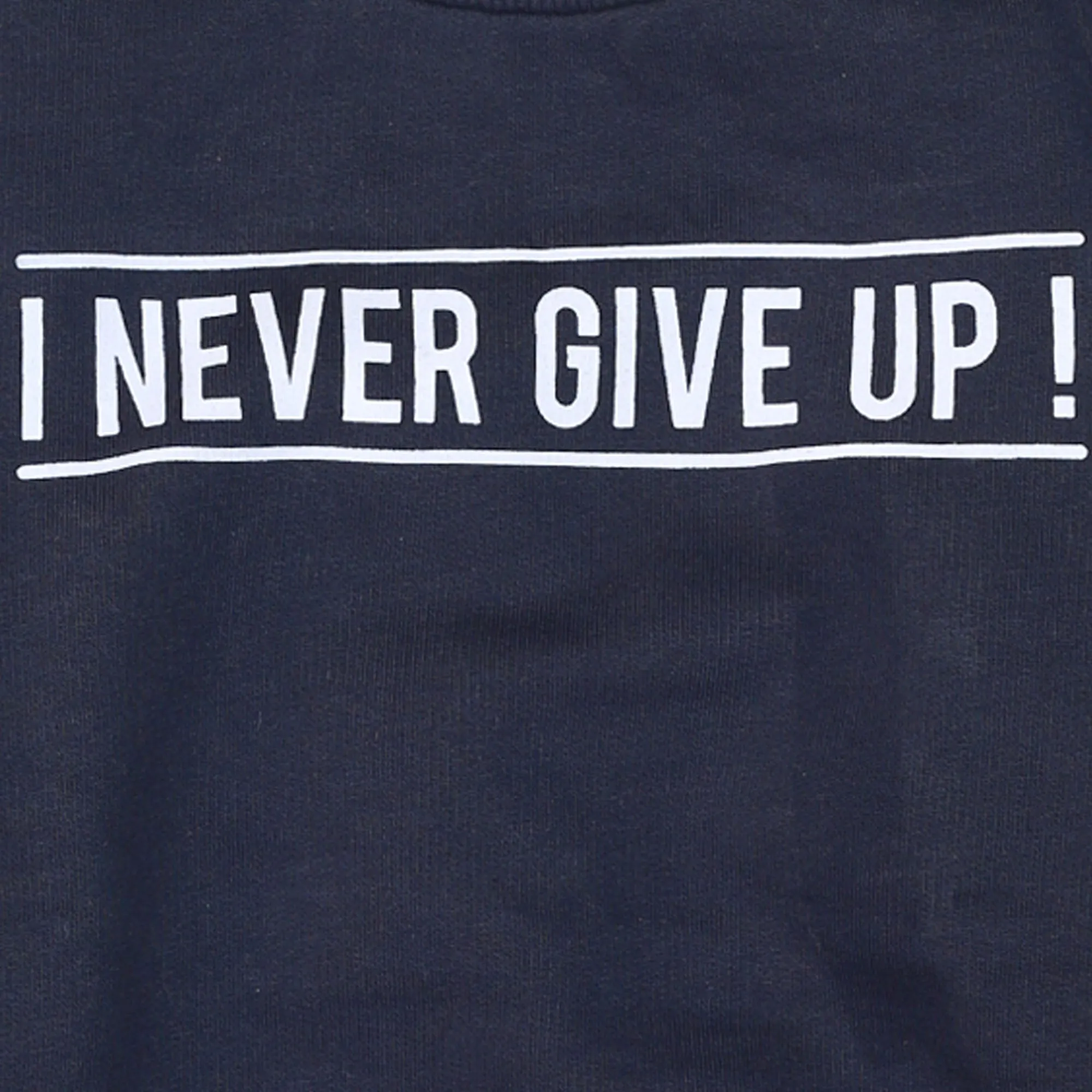 OR - Kids 'Dark NAVY' Never Give Up ! Printed Terry Sweathsirt OR575