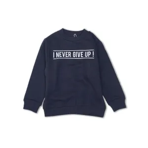 OR - Kids 'Dark NAVY' Never Give Up ! Printed Terry Sweathsirt OR575