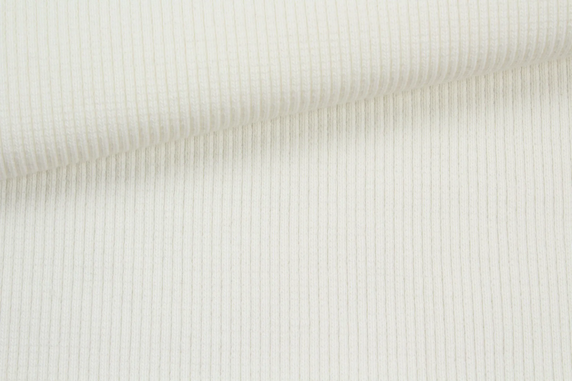 Organic Cotton Stretch Rib 2x2 -  Off-white