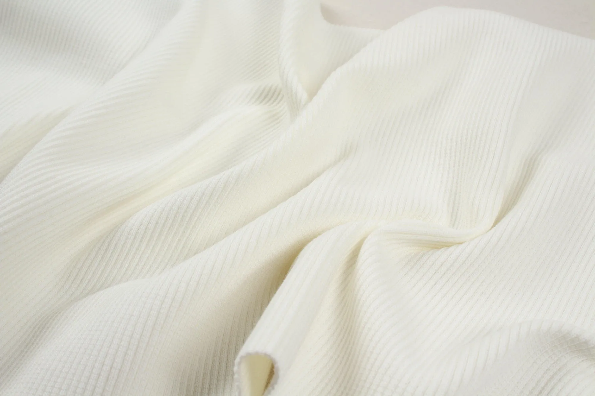 Organic Cotton Stretch Rib 2x2 -  Off-white