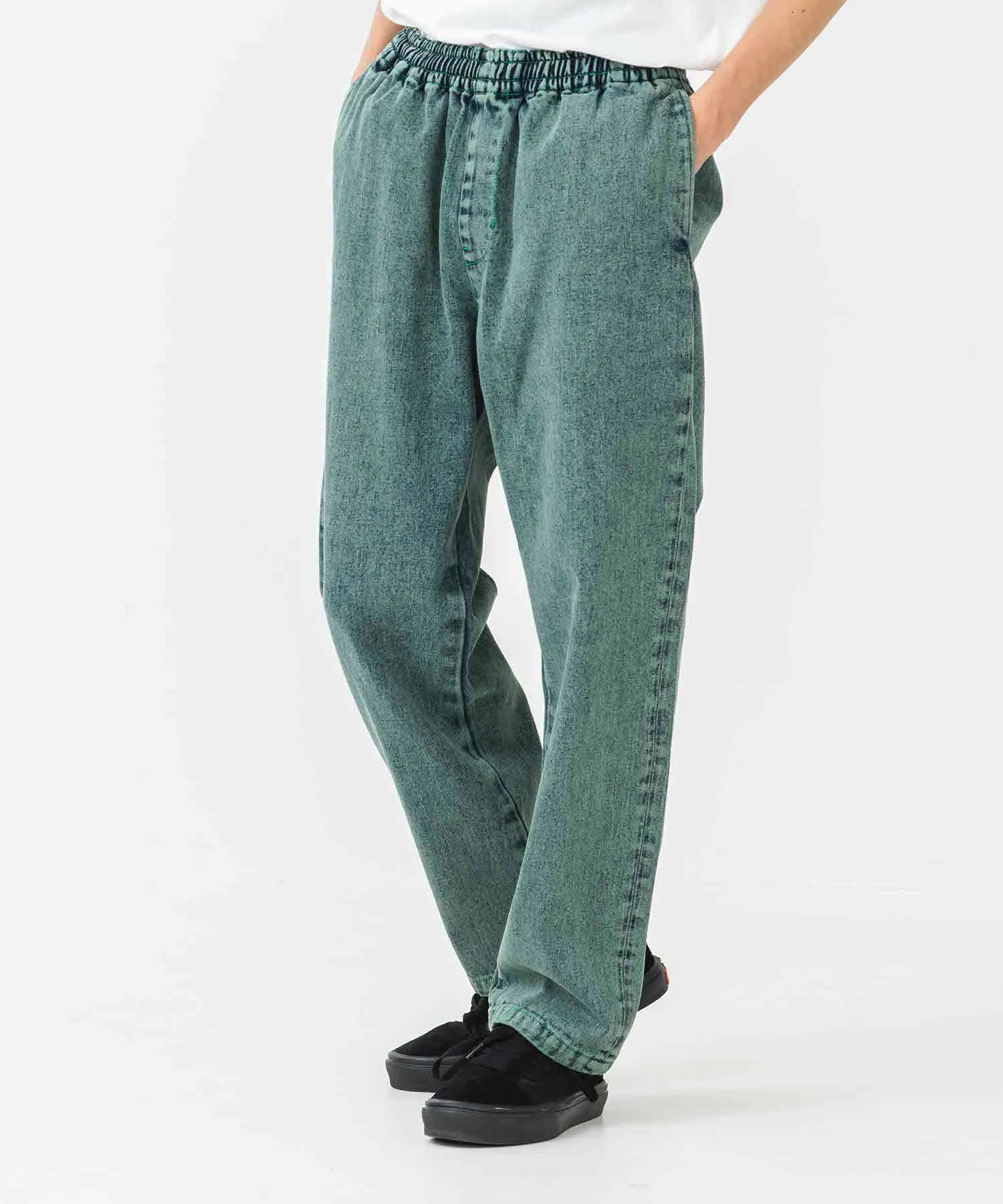 OVERDYED DENIM EASY PANTS