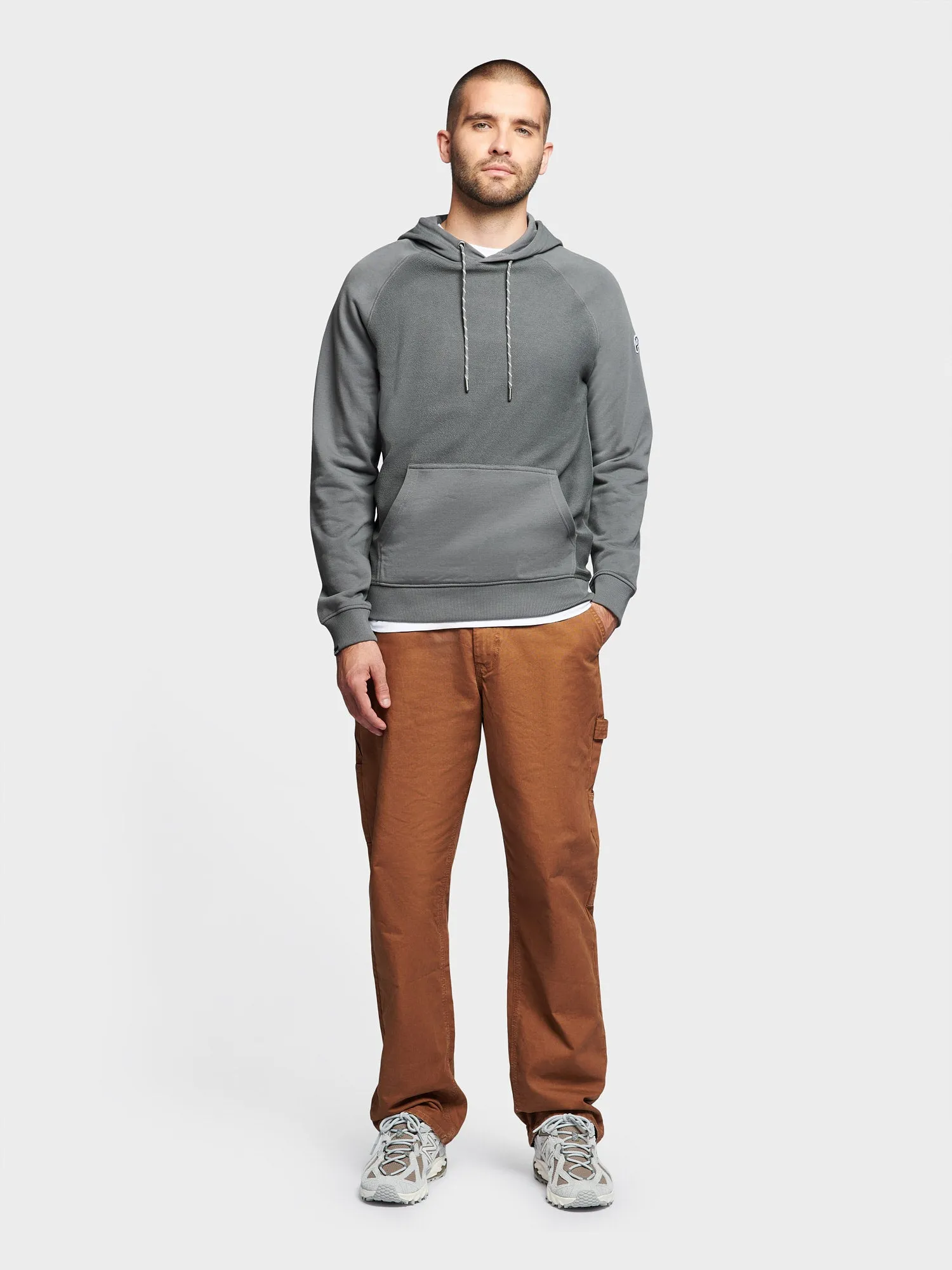 P Bear Reverse Loopback Hoodie in Castlerock