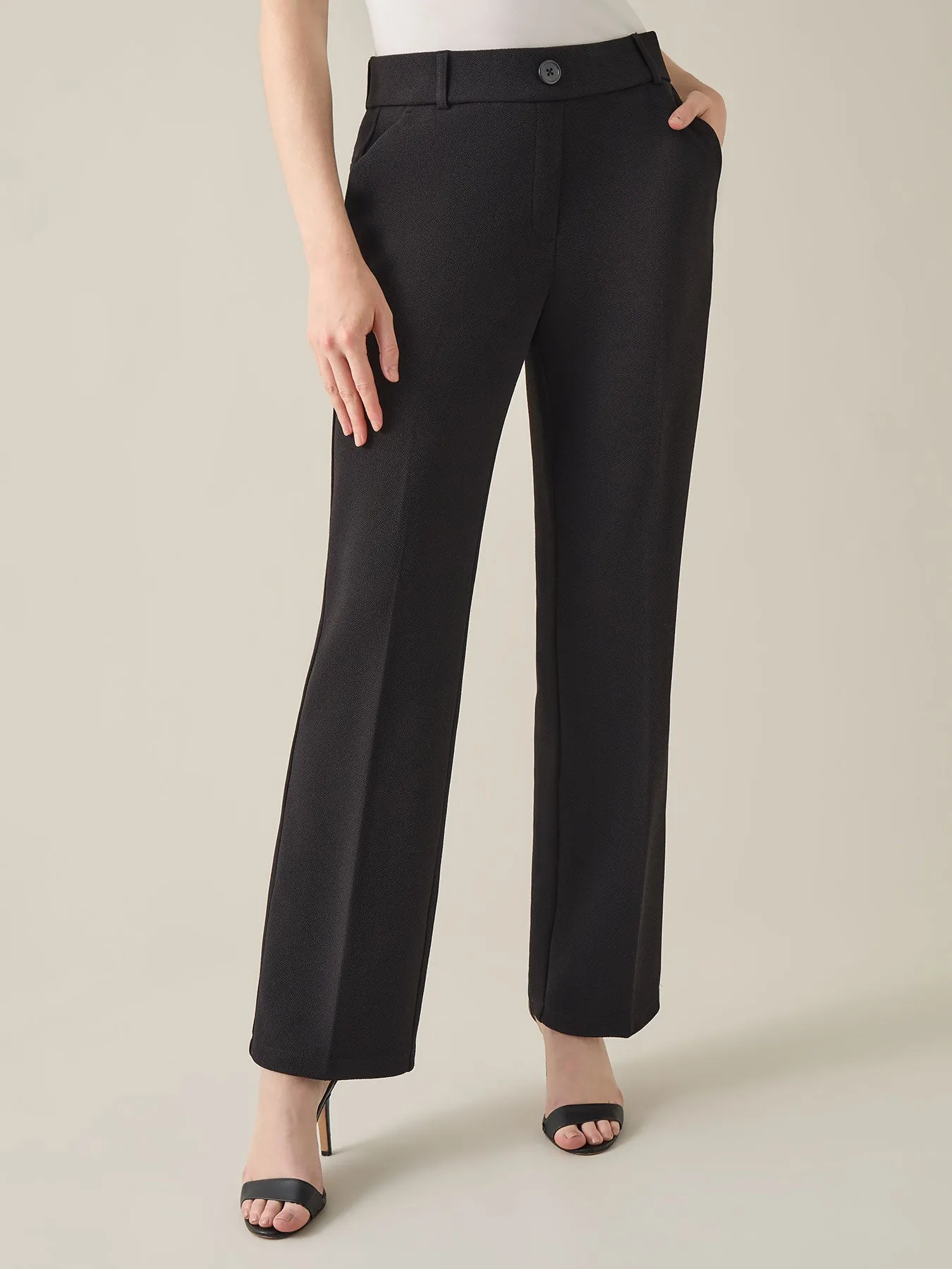 Petite Pull-On Trouser, Stretch Crosshatch