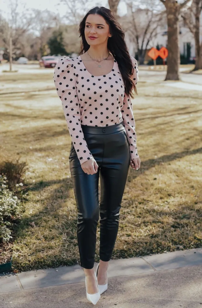 Pink Polka Dot Blouse