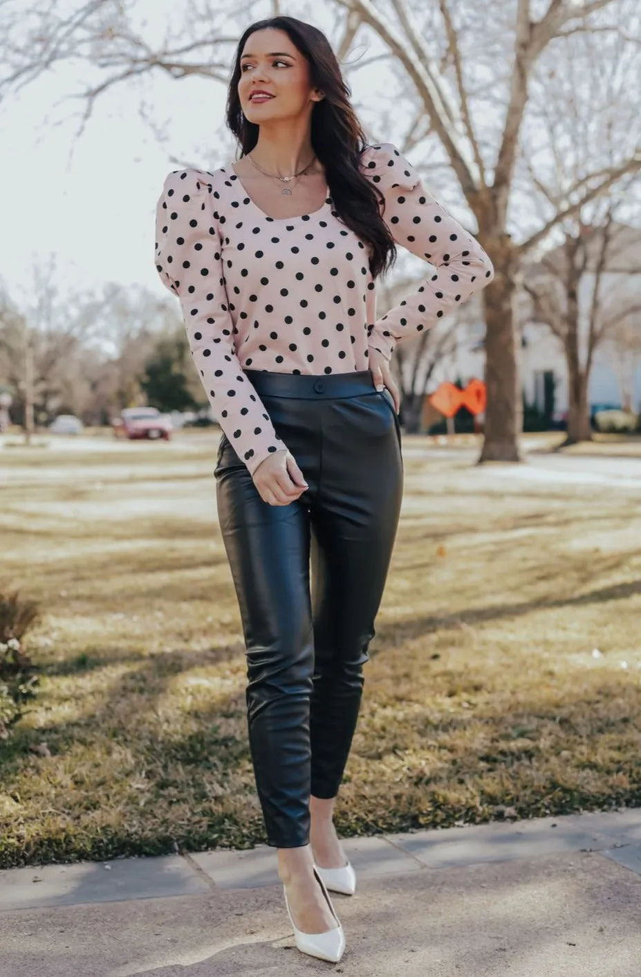 Pink Polka Dot Blouse