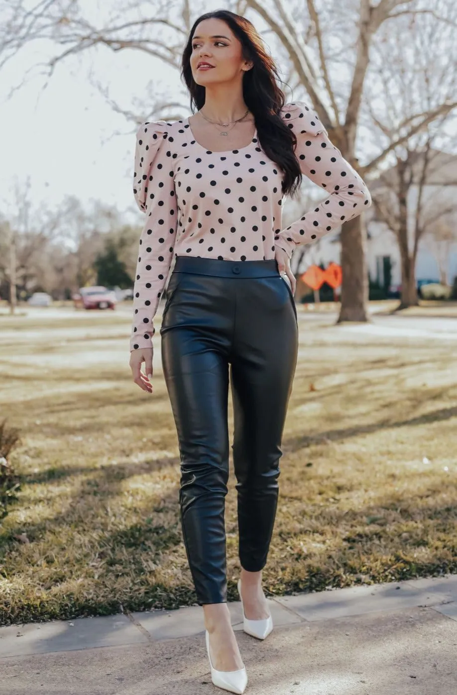 Pink Polka Dot Blouse