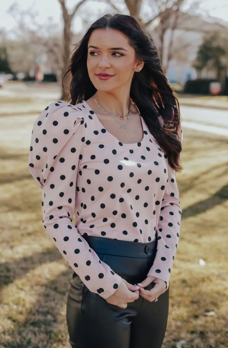 Pink Polka Dot Blouse