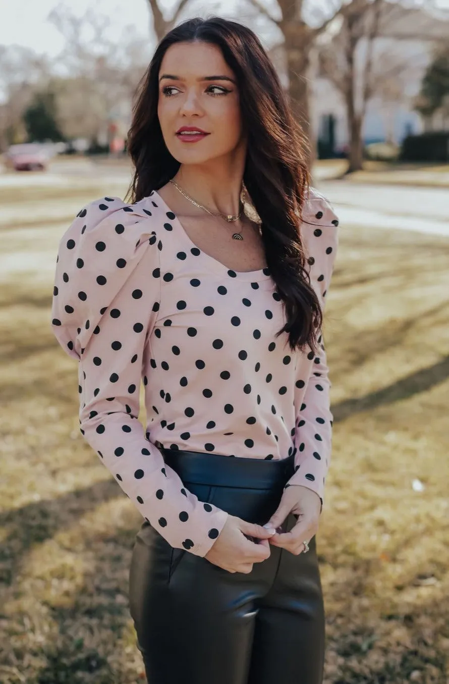 Pink Polka Dot Blouse