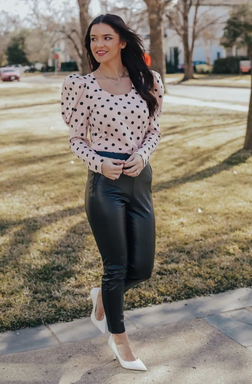 Pink Polka Dot Blouse