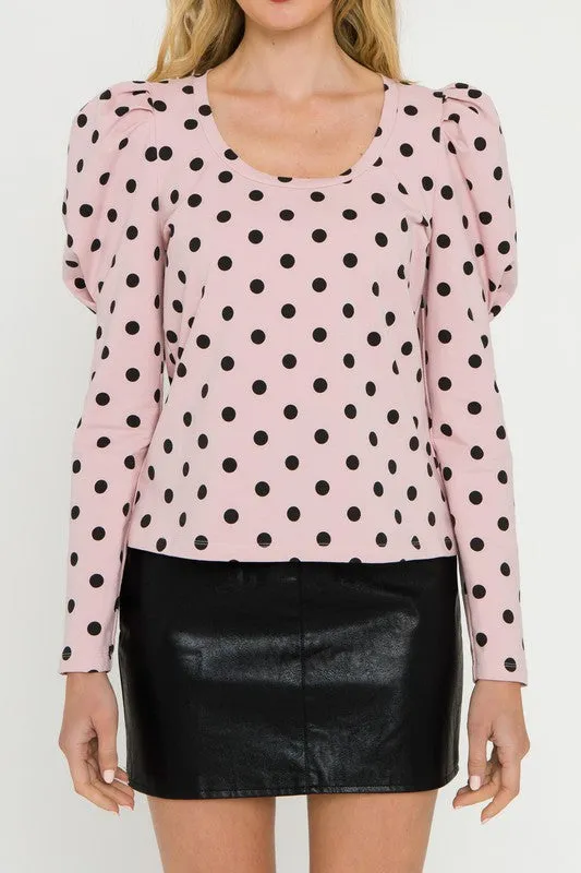 Pink Polka Dot Blouse