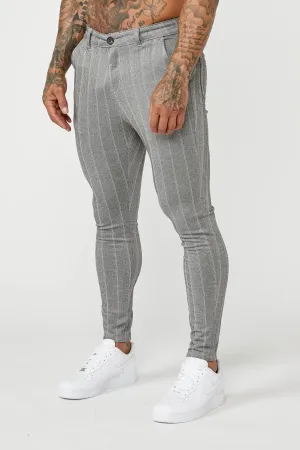 PINSTRIPE TROUSERS - GREY