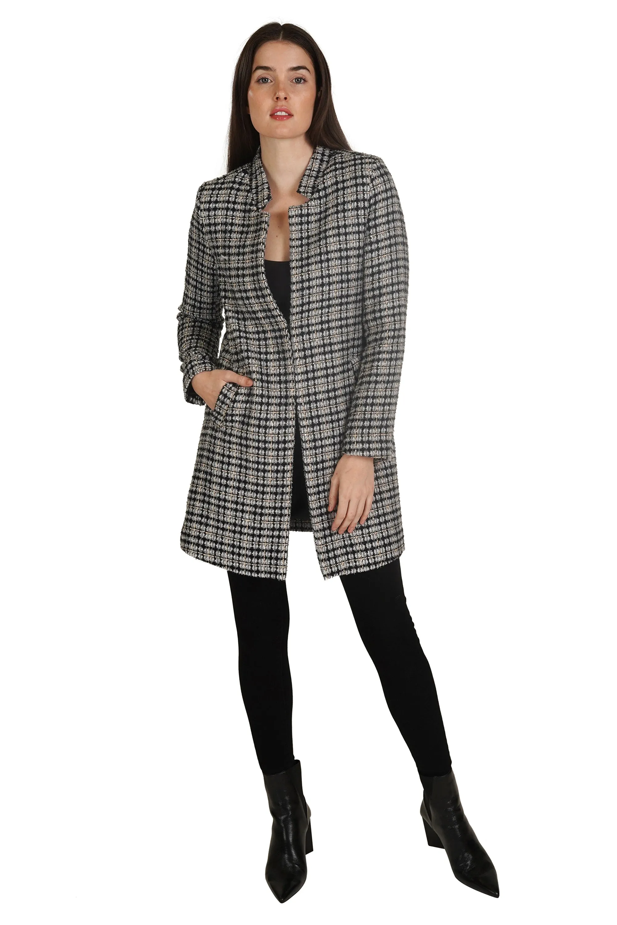 Plaid Tweed Coat