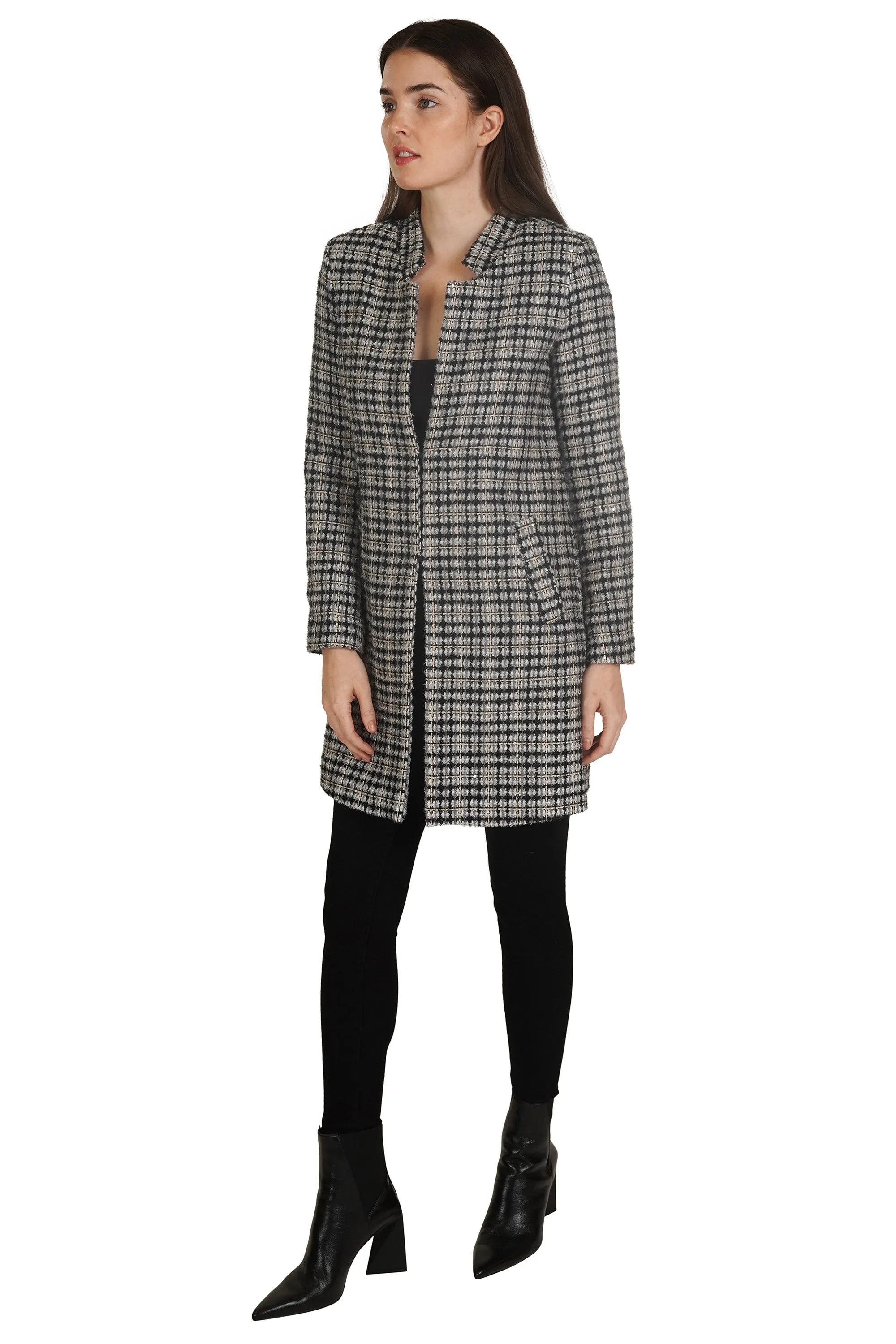 Plaid Tweed Coat