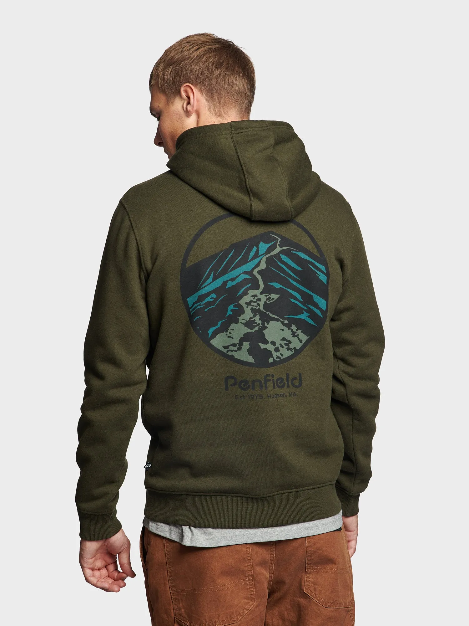 Ridge Trail Back Graphic Hoodie in Forest Night