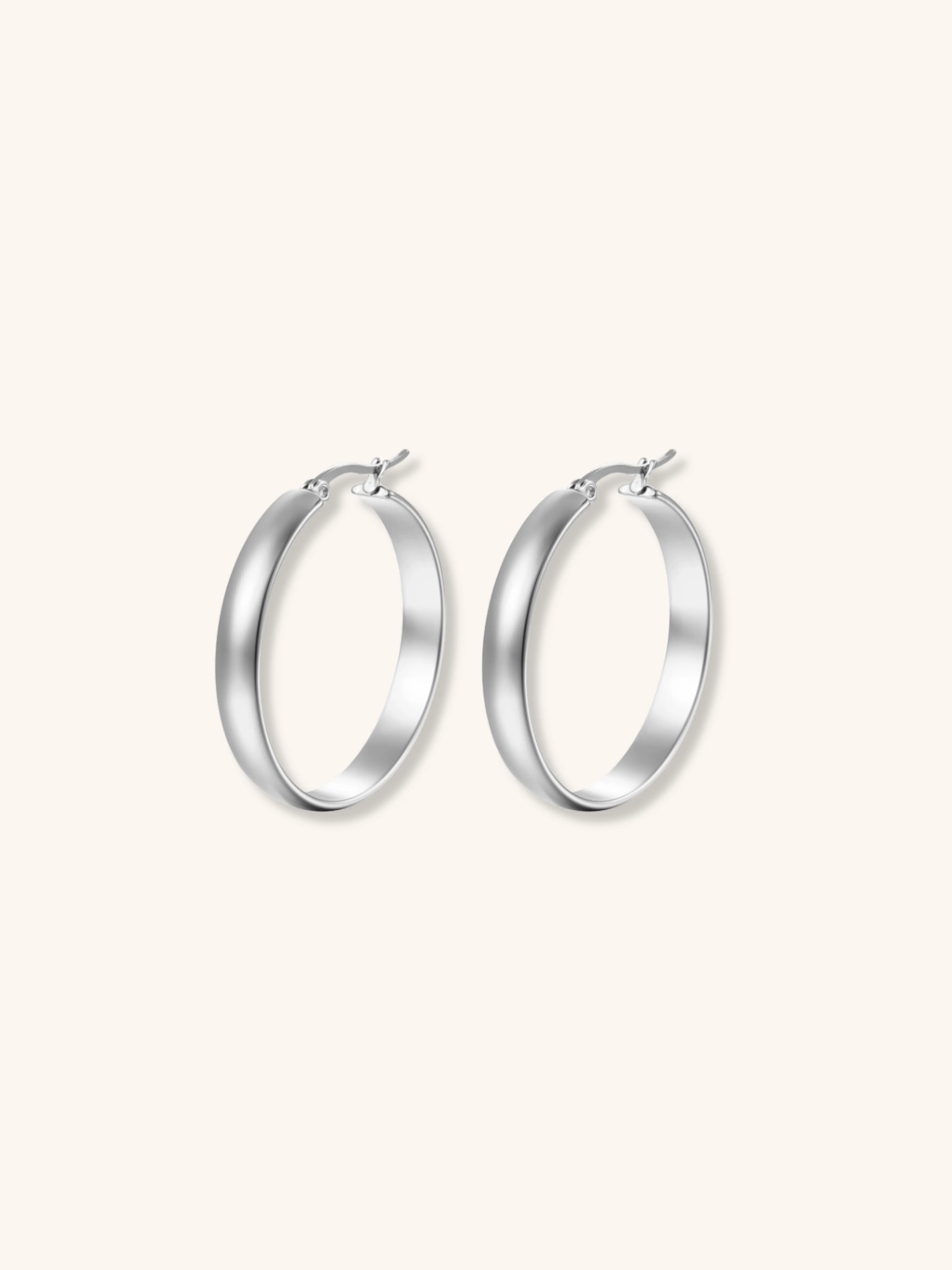 Round Thick Hoop Earrings