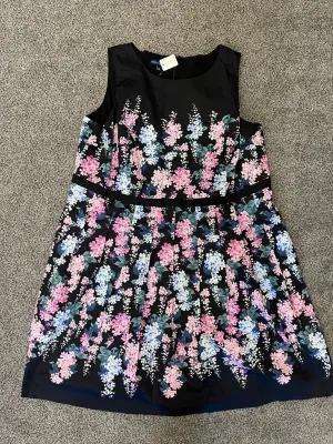 RSVP by Talbots Black & Floral Mid Dress Women size 22W