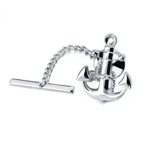 Silver-Tone Anchor Tie Tack