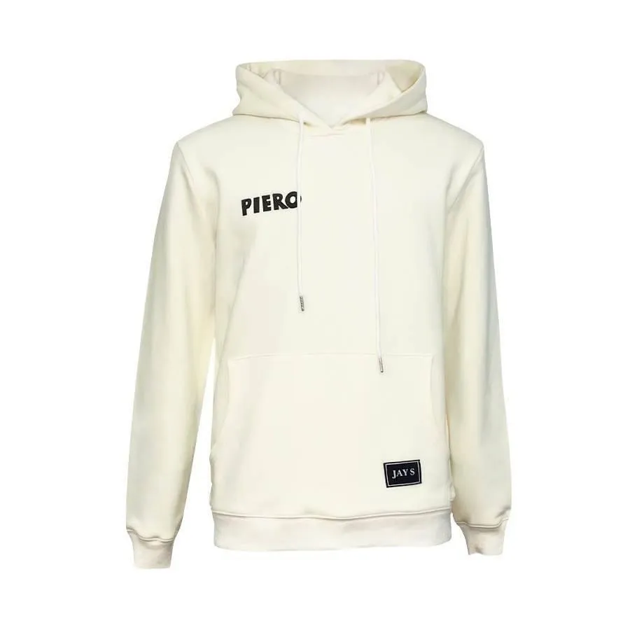 Slim Fit Hoodie Abstract Pierrot Off White Heavy Organic Cotton