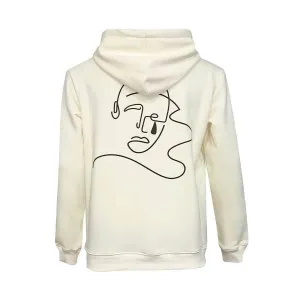 Slim Fit Hoodie Abstract Pierrot Off White Heavy Organic Cotton