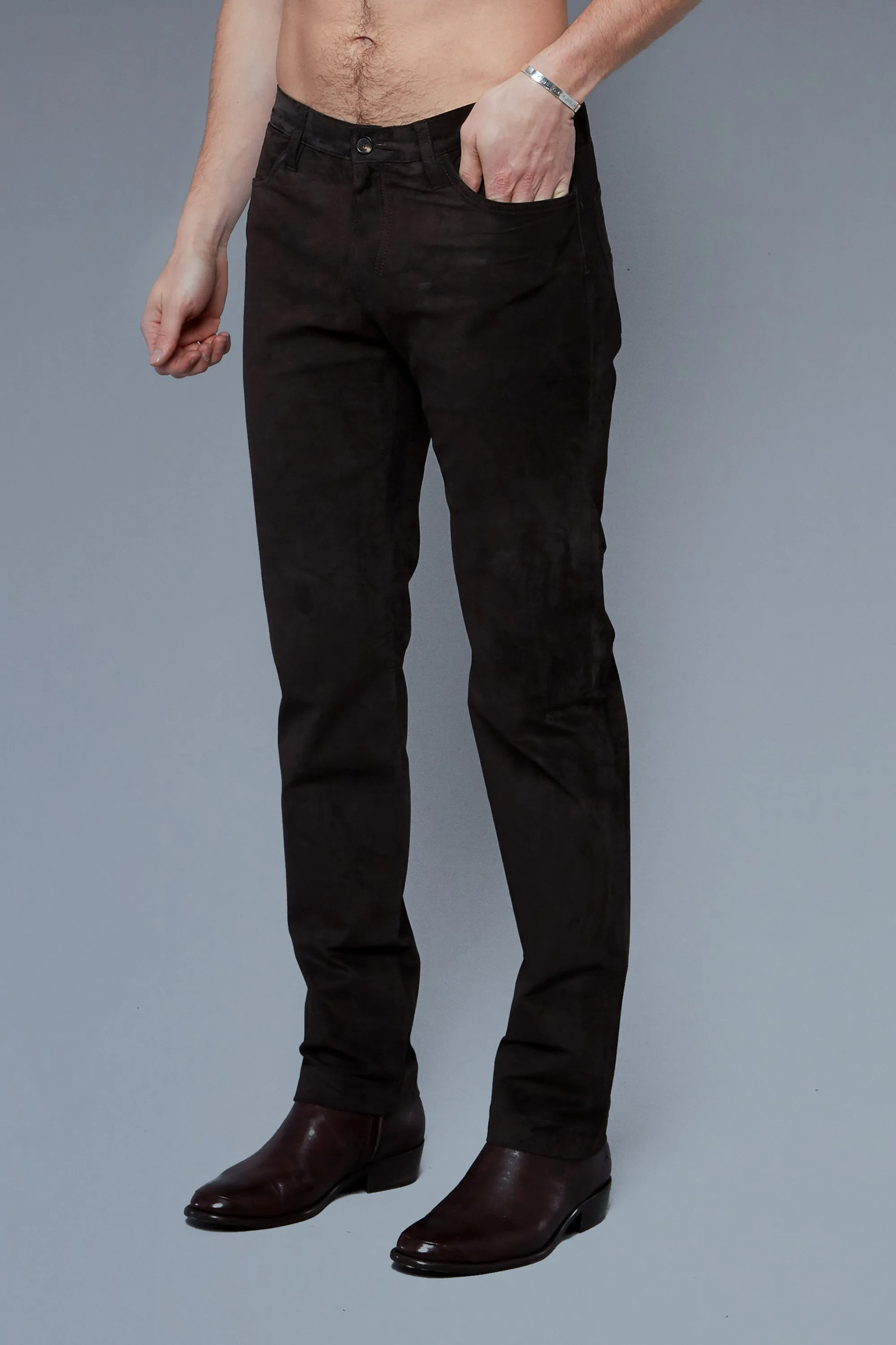 Suede Jeans | Brown