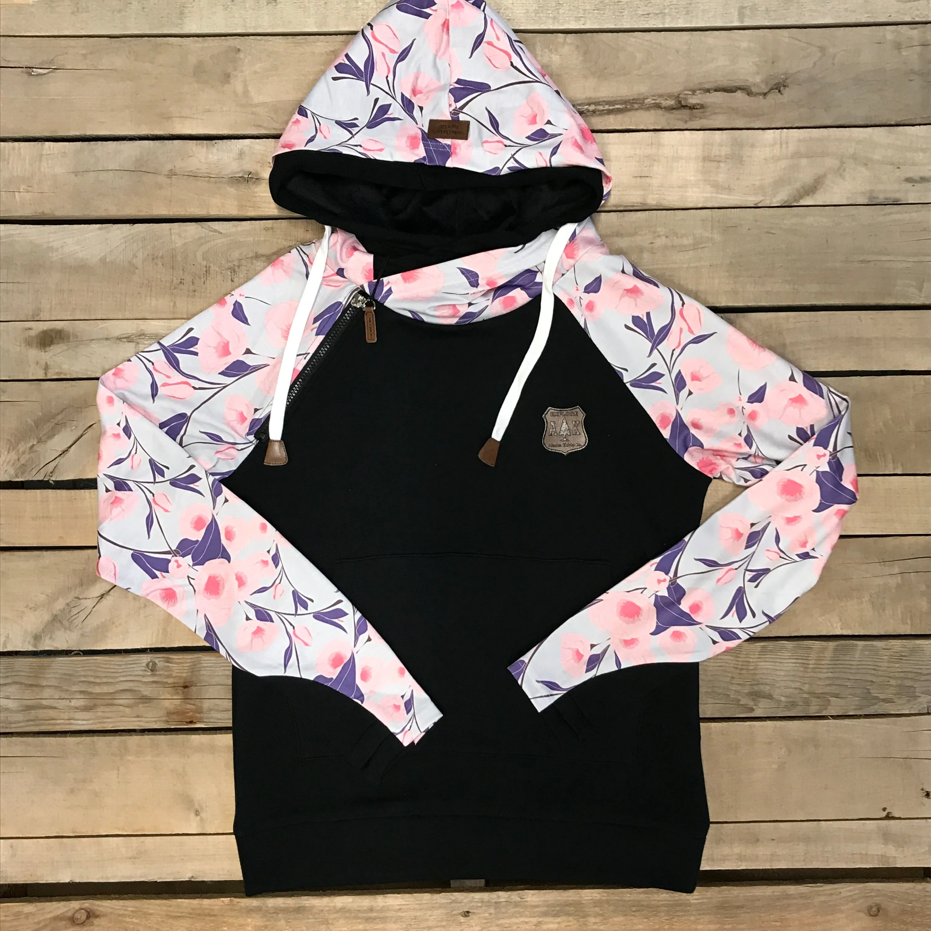 Wild Tulip Floral Sleeve Hoodie