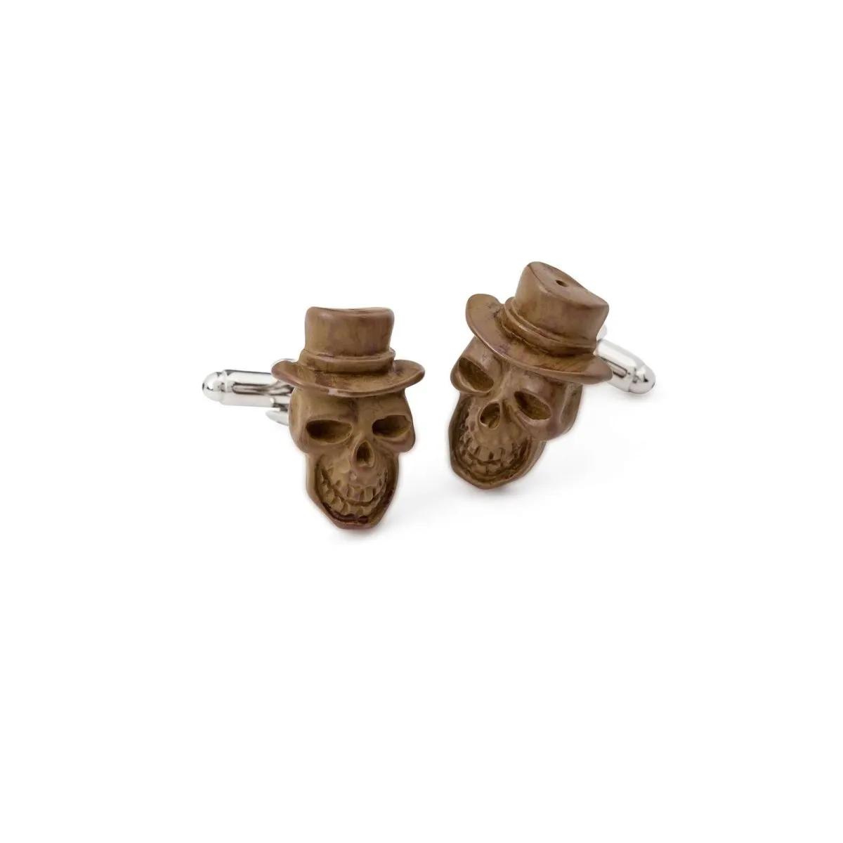 Wooden Skull Cufflinks